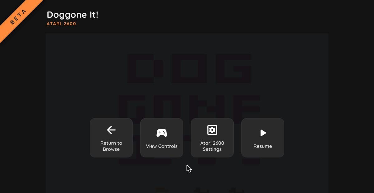 The emulator Controls and settings menu